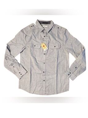 urban pipeline Light Gray Button-Down Long Sleeve Shirt